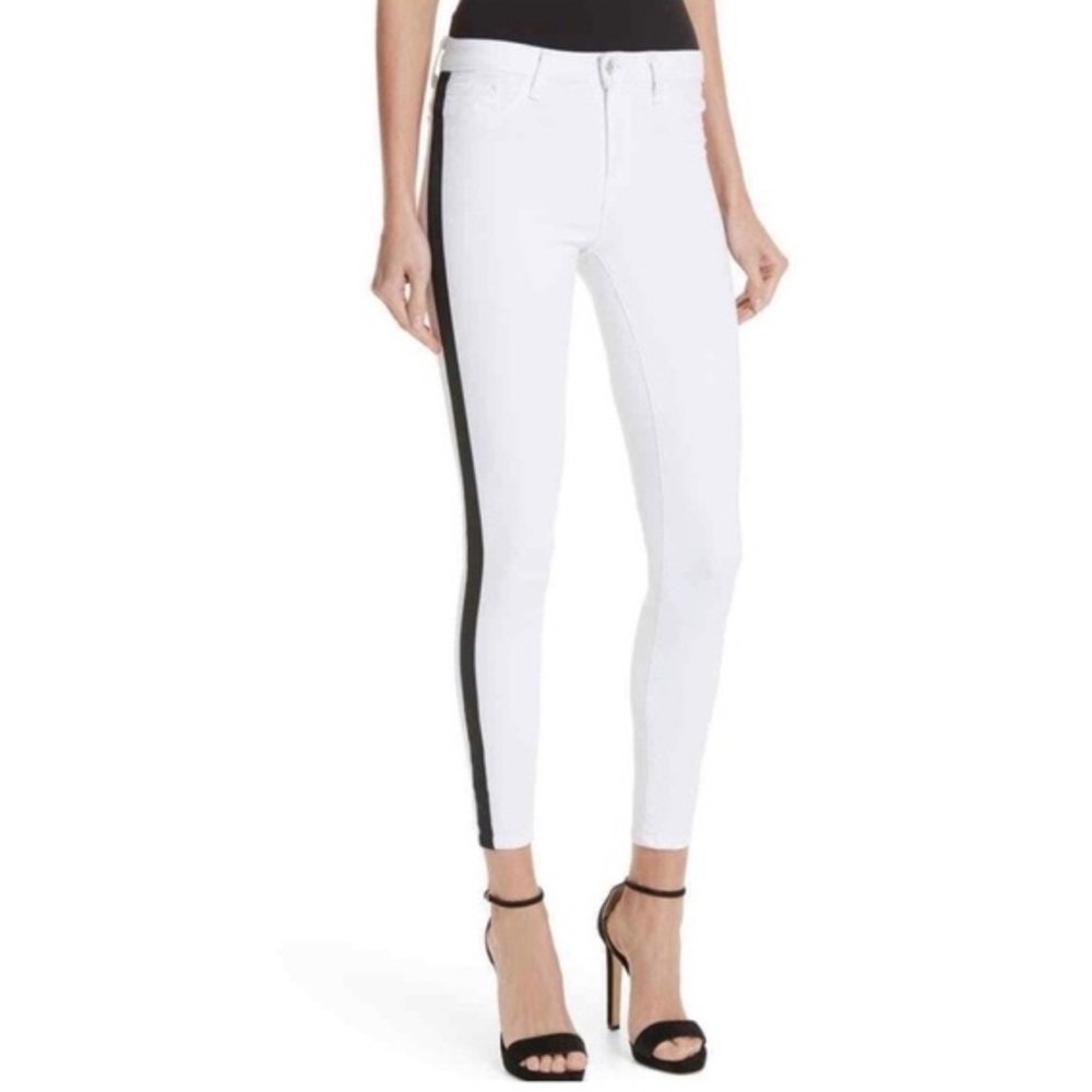L'AGENCE Margot High-Rise Crystal Stripe Skinny Jeans